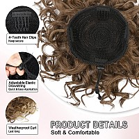 Lommel Messy Bun Hair Piece Short Curly Ponytail Extension Elastic Drawstring Loose Wave Curly Hair Buns Hair Piece Synthetic Ha