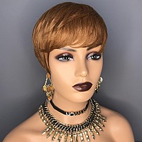 Hotkis 100 Human Hair Short Pixie Cut Wig For Black Women Pixie Wigs Human Hair Short Human Hair Wigs For Black Women Short Pix