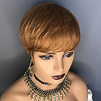 Hotkis 100 Human Hair Short Pixie Cut Wig For Black Women Pixie Wigs Human Hair Short Human Hair Wigs For Black Women Short Pix