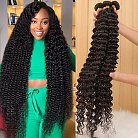 12A Deep Wave Bundles Human Hair 16 18 20 22Inch Brazilian Deep Wave Curly 4 Bundles Human Hair Bundles 100 Unprocessed Virgin