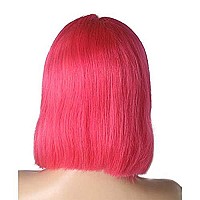 Glueless Hot Pink Bob Wigs Human Hair 100 Brazilian Remy Hair13X4 Hd Transparent Pink Straight Bob Wigs Baby Hairline With Pre