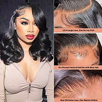 Iupin Bob Wig Human Hair 250 Density Body Wave Hd Lace Front Wigs Human Hair 13X4 Glueless Wigs Human Hair Pre Plucked 13X4 Lace