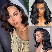 Bob Wig Human Hair Body Wave Hd Lace Front Wigs Human Hair 250 Density 13X4 Glueless Wigs Human Hair Pre Plucked Short Bob Wigs