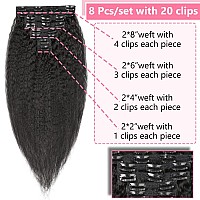 Clip In Hair Extensions Real Human Hair 20 Inch Kinky Straight Clip Ins Clip In Hair Extensions Black Women Remy Seamless Clip I