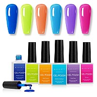 Makartt Jelly Gel Polish Settranslucent Colors Gel Nail Polish Kit Pink Pueple Yellow Blue Summer Colorful Nail Polish Sheer Ge