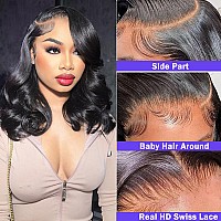 Annelbel 250 Density Hd Bob Wig Human Hair 13X4 Body Wave Lace Front Wigs Human Hair Pre Plucked Wear And Go Glueless Wigs Human