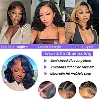 Annelbel 250 Density Hd Bob Wig Human Hair 13X4 Body Wave Lace Front Wigs Human Hair Pre Plucked Wear And Go Glueless Wigs Human