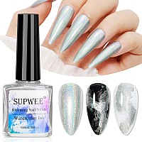 Supwee 2 In 1 Marble Nail Polish And Holographic Gel Nail Polish Marble Watercolor Ink Nail Painting Gel Nail Blooming Gel Polis