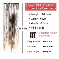 Leeven Synthetic Dreadlock Extensions Clip In 24 Inch 5 Pcs Ombre Honey Blonde 15 Strands Hippe Dreads Handmade Soft Reggae Styl