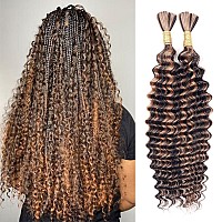 Goulus Deep Wave Bulk Human Hair For Braiding P1B30 100 Unprocessed Brazilian Virgin Human Hair Extensions Two Bundles Micro