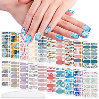 Wokoto 20 Sheets 280 Pieces Marble Design Gel Nail Polish Strips For Women Gradient Nail Gel Stickers Wraps Gel Nail Stickers Fu