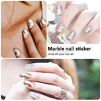 Wokoto 20 Sheets 280 Pieces Marble Design Gel Nail Polish Strips For Women Gradient Nail Gel Stickers Wraps Gel Nail Stickers Fu