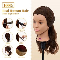 2022 Inch Mannequin Head Human Hair 100Cosmetology Mannequin Head With Hairreal Hair Braiding Cosmetology Manikin Doll Head