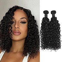 Gemmrnny Human Hair Bundles Deep Water Wave Premium 2 Curly Bundles Human Hair 12 14 Inch Unprocessed 12A Brazilian Wet And Wa