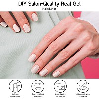 Dukasou Semi Cured Gel Nail Strips 28 Pcs Gel Nail Strips Work With Any Uv Lamp Long Lasting Gel Nail Stickers Full Nail Wraps