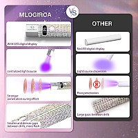 Mlogiroa Glitter Uv Nail Lamp 2024 Handheld Led Nail Light For 8X Fast Curing Rechargeable Nail Dryer For Gel Nails With 60S Ti