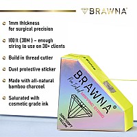 Brawna 30M 100Ft Pro Inked Mapping String For Brow And Lip Measuring Pmu Supplies Color Yellow