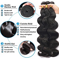 Cirvty 12A Human Hair Bundles Brazilian Body Wave Hair Bundles 22 24 26 Inch 100 Unprocessed Virgin Weave 3 Bundles Human Hair