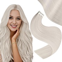 Easyouth Invisible Tape In Hair Extensions Human Hair Blonde Human Hair Extensions Tape In White Blonde Hair Extensions Real Hum