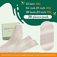 Easyouth Invisible Tape In Hair Extensions Human Hair Blonde Human Hair Extensions Tape In White Blonde Hair Extensions Real Hum