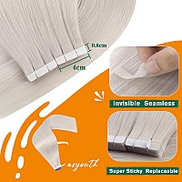 Easyouth Invisible Tape In Hair Extensions Human Hair Blonde Human Hair Extensions Tape In White Blonde Hair Extensions Real Hum