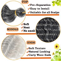 Paraglame Deep Wave Braiding Hair 30 Inch Ocean Wave Crochet Hair 3 Packs Long Synthetic Curly Wavy Braiding Hair Tgrey Beach C