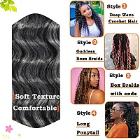 Paraglame Deep Wave Braiding Hair 30 Inch Ocean Wave Crochet Hair 3 Packs Long Synthetic Curly Wavy Braiding Hair Tgrey Beach C