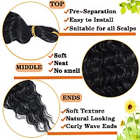 Paraglame Water Wave Braiding Hair Natural Black 30 Inch Deep Wave Crochet Hair Extensions 3 Packs Soft Ocean Wave Crochet Hair