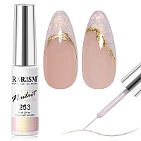 Rarjsm Pearl Gold Gel Liner Nail Art Pearlescent Milky Light Purple White Golden Shell Glitter Swirl Effect Gel Nail Polish 8Ml