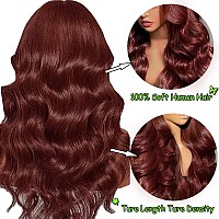 36 Inch Reddish Brown Lace Front Wigs Human Hair 136 Hd Lace Body Wave Aubrun Brown Front Wig Pre Plucked Red Human Hair Color