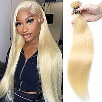 Qthair Beauty Human Hair Blonde Bundles 14A Grade 100 Brazilian Human Hair Color 613 Platinum Blonde Straight 10 Light Blonde