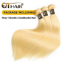 Qthair Beauty Human Hair Blonde Bundles 14A Grade 100 Brazilian Human Hair Color 613 Platinum Blonde Straight 10 Light Blonde