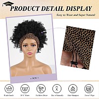 Kinky Curly Wig Black Headband Wigs For Women Short Hair Afro Headband Wig Afro Curly Natural Afro Wig With Headband Attached Sh