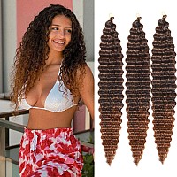 Paraglame Deep Wave Braiding Hair 18 Inch Ocean Wave Crochet Hair 3 Packs 430 Synthetic Curly Wavy Braiding Hair Beach Curl Cr