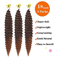 Paraglame Deep Wave Braiding Hair 18 Inch Ocean Wave Crochet Hair 3 Packs 430 Synthetic Curly Wavy Braiding Hair Beach Curl Cr