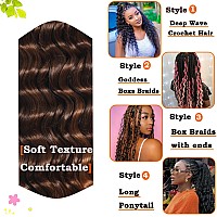 Paraglame Deep Wave Braiding Hair 18 Inch Ocean Wave Crochet Hair 3 Packs 430 Synthetic Curly Wavy Braiding Hair Beach Curl Cr