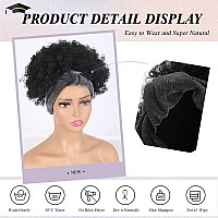 Kinky Curly Headband Wigs For Women Short Black Hair Afro Headband Wig Curly Natural Afro Wig With Headband Attached Synthetic A