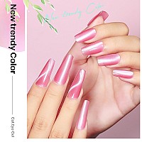 Mizhse Cat Eye Gel Nail Polish Ceramic Magnetic Gel Polish With Magnet Stick Crystal Shimmer Pink Colors Nail Gel Soak Off Nai