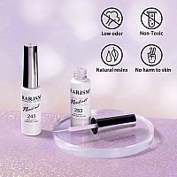 Rarjsm Pearl Gel Liner Nail Art 2 Pcs Set Pearlescent Milky White Light Purple Golden Shell Glitter Swirl Effect Gel Nail Polish