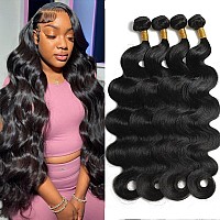 10A Human Hair Bundles Body Wave 4 Bundles Human Hair 24 24 26 26 Inch 100 Unprocessed Brazilian Virgin Hair Bundles Human Hair