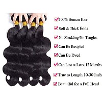 10A Human Hair Bundles Body Wave 4 Bundles Human Hair 24 24 26 26 Inch 100 Unprocessed Brazilian Virgin Hair Bundles Human Hair