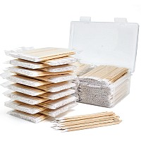 1500Pcs Pointed Cotton Swabs With Storage Case Microblading Cotton Swab 4 Inch Precision Tip Cotton Swabs With Wooden Sticks