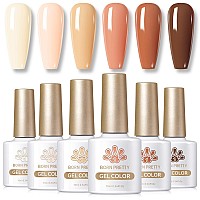 Born Pretty Nude Gel Nail Polish Brown Neutral Nude Pink Gel Polish Skin Tones Collection Soak Off Led Gel Nail Kit Manicure Diy