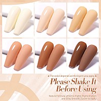 Born Pretty Nude Gel Nail Polish Brown Neutral Nude Pink Gel Polish Skin Tones Collection Soak Off Led Gel Nail Kit Manicure Diy