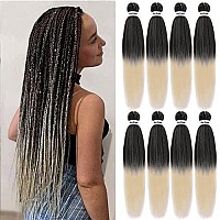 Pre Stretched Braiding Hair Ombre 30 Inch 8 Packs Synthetic Crochet Braids Hot Water Setting Professional Soft Yaki Texture Synt