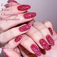 Born Pretty Reflective Glitter Gel Nail Polish Pink Holographic Colorful Glitter Spring Summer Gel Polish Sparkly Shiny Disco Dj