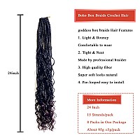 Liang Dian Goddess Box Braids Crochet Hair 24 Inch 8 Packs Crochet Box Braids For Black Women Pre Looped Synthetic Braiding Hair