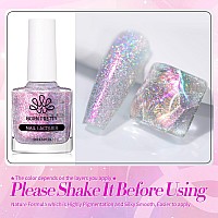 Born Pretty Holographic Glitter Nail Polish Pearl Mermaid Nail Polish Pink Purple Polarization Effect Lacquer 10Ml