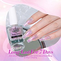 Born Pretty Holographic Glitter Nail Polish Pearl Mermaid Nail Polish Pink Purple Polarization Effect Lacquer 10Ml