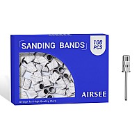 Airsee Sanding Bands For Electric Nail Drill 100 Piece Set 120 Grit Coarse Acrylic File Attachments Professional 1 Sander Mandre